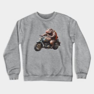 Hippo Bike Rider Crewneck Sweatshirt